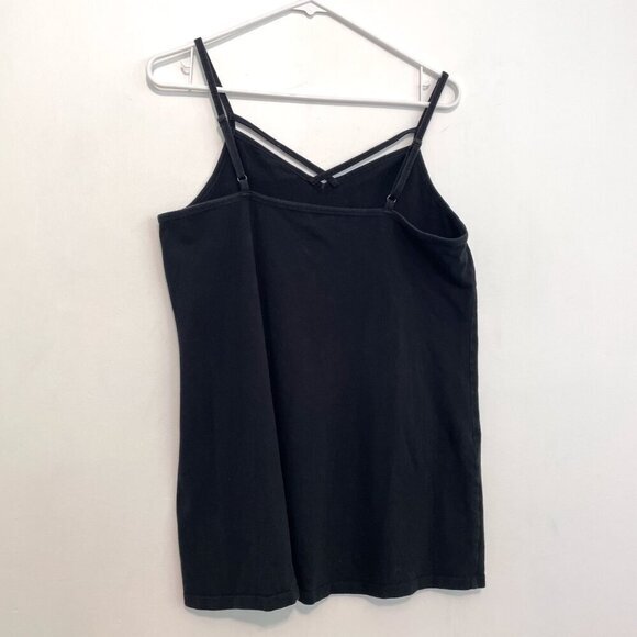 TORRID 2 Plus Size Foxy Strappy Cami Solid Black Sleeveless Cotton Tank Top 2X - Picture 13 of 15